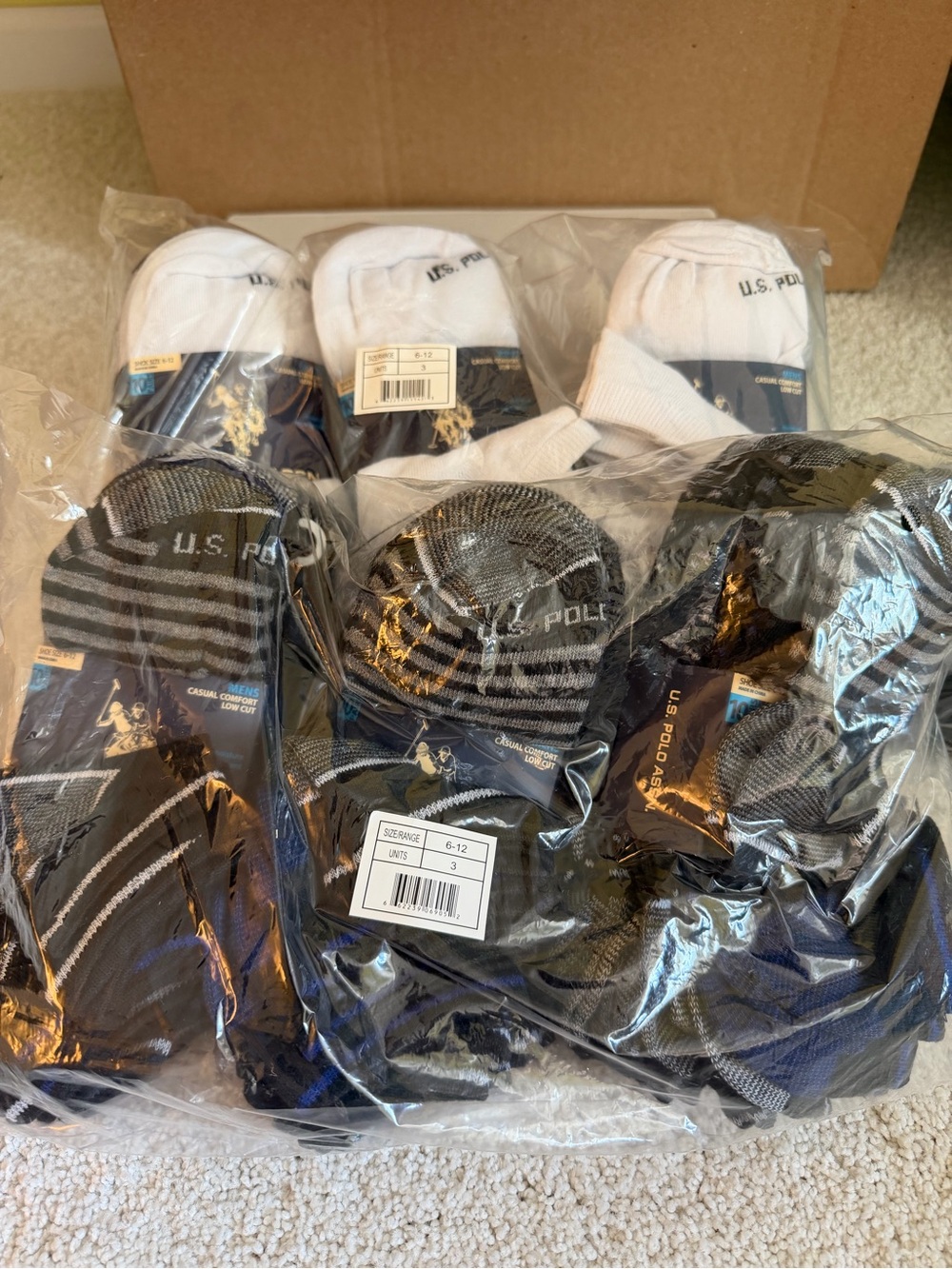✨60 PAIRS✨ Ralph Lauren Polo Men's Low-Cut Socks - Black, White & Gray Mix
